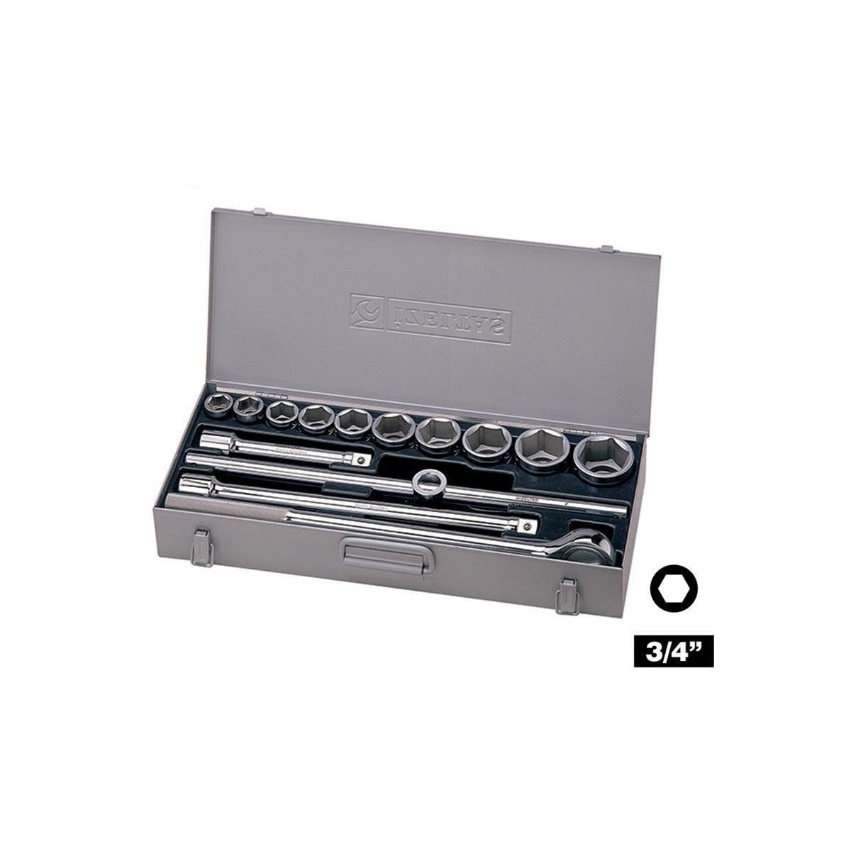 İzeltaş 3/4” Altı Köşe Lokma Anahtar Takımı (14 parça, mm)