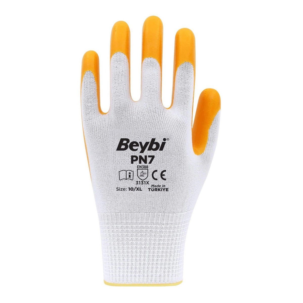 Beybi PN7 Polyester Örme Sarı Nitril İş Eldiveni