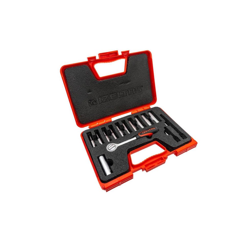 İzeltaş 1/4” Altı Köşe Derin Lokma Anahtar Set (14 parça, mm)