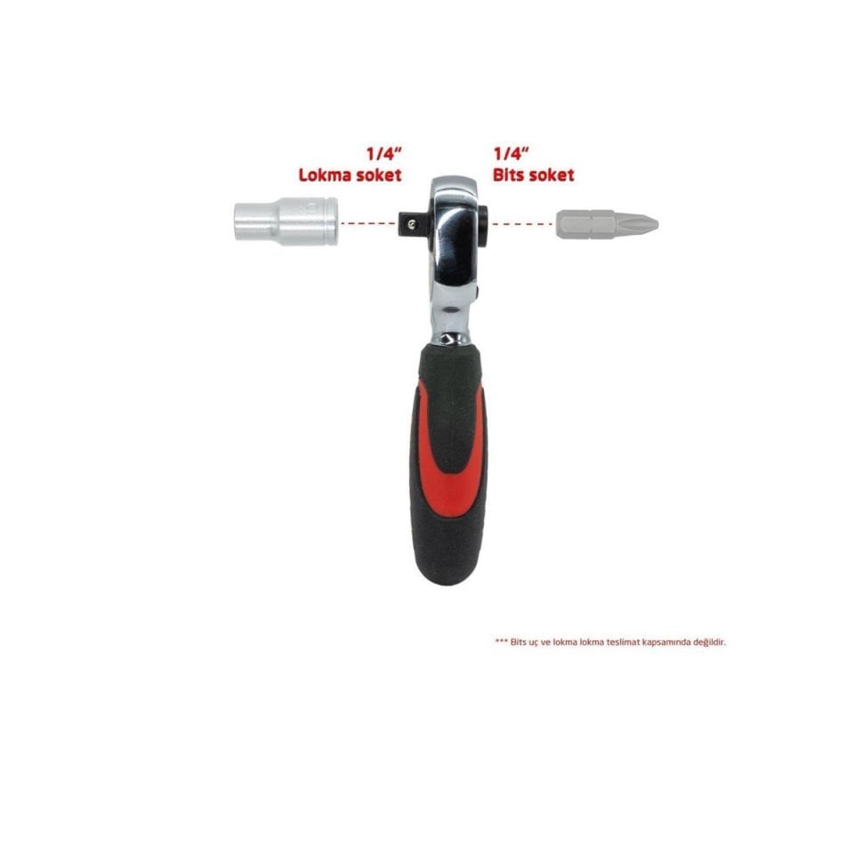 İzeltaş  1/4” Lokma/Bits Tutuculu Cırcır Kolu (72 Diş)