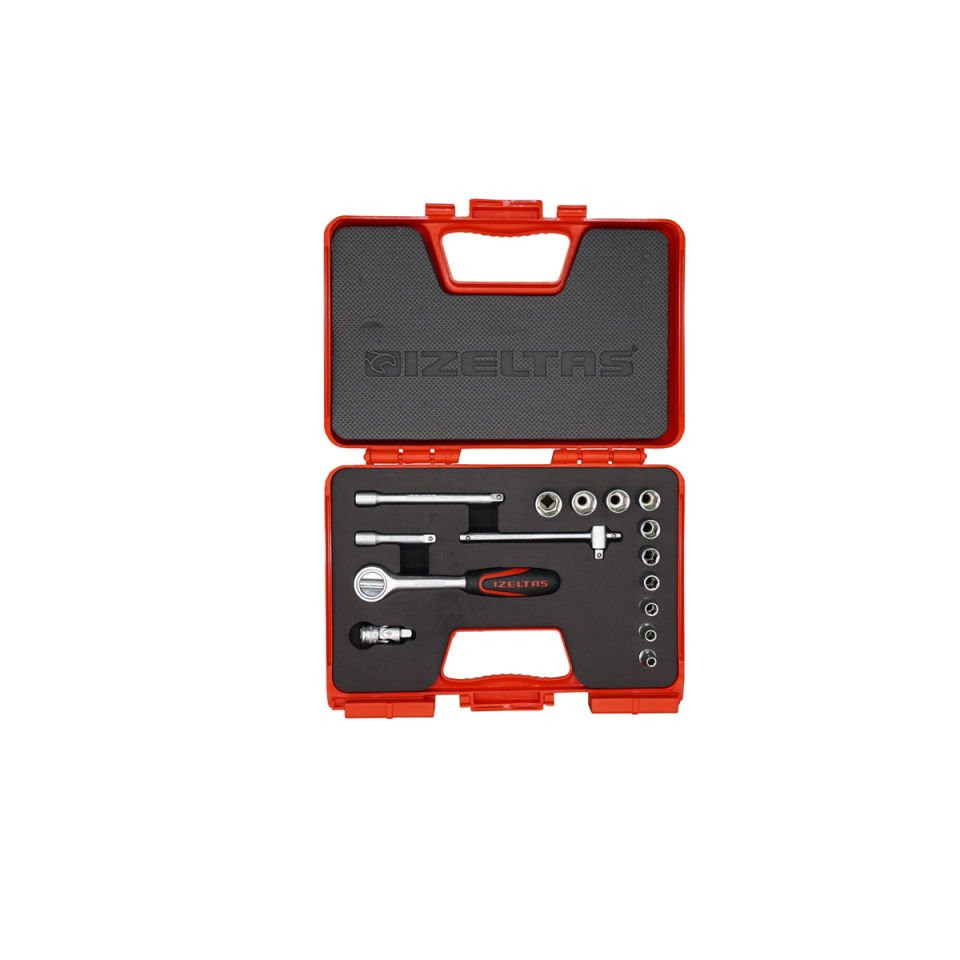 İzeltaş 1/4” Altı Köşe Lokma Anahtar Takımı (15 parça, mm)