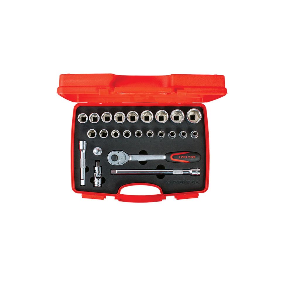 İzeltaş  1/2” Oniki Köşe Lokma Anahtar Takımı (24 Parça, mm)