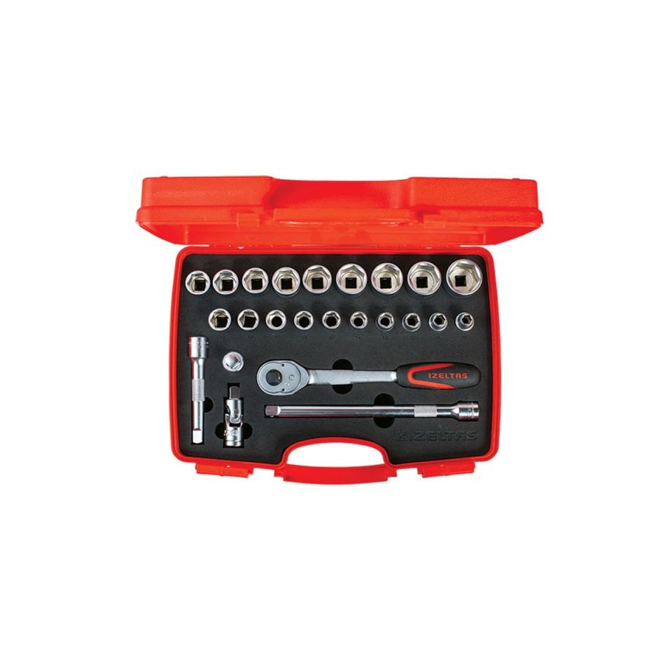 İzeltaş  1/2” Oniki Köşe Lokma Anahtar Takımı (24 Parça, mm)