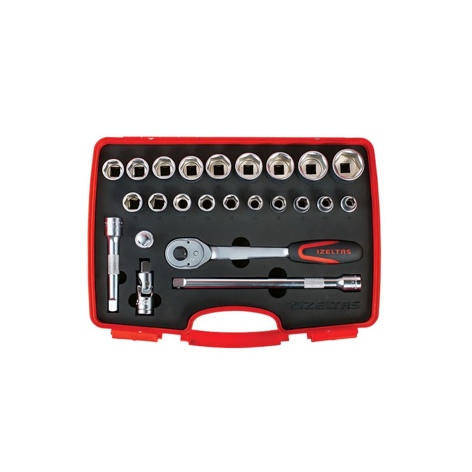 İzeltaş  1/2” Oniki Köşe Lokma Anahtar Takımı (24 Parça, mm)