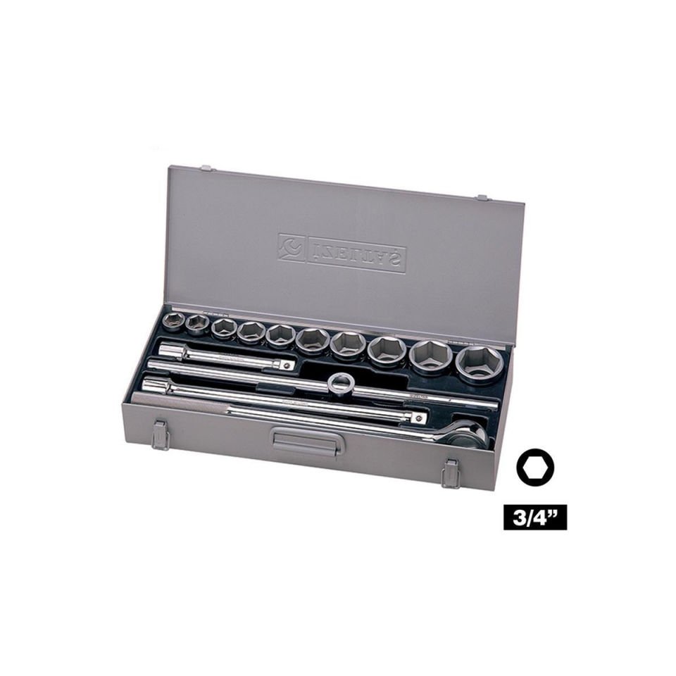 İzeltaş 3/4” Altı Köşe Lokma Anahtar Takımı (14 parça, mm)