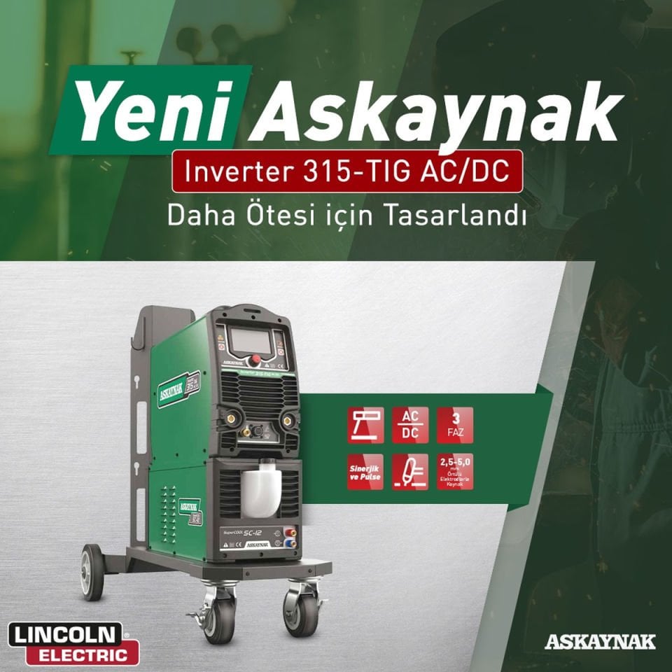 Askaynak Inverter 315 TIG AC/DC Pulse Su Soğutmalı Argon Kaynak Makinesi