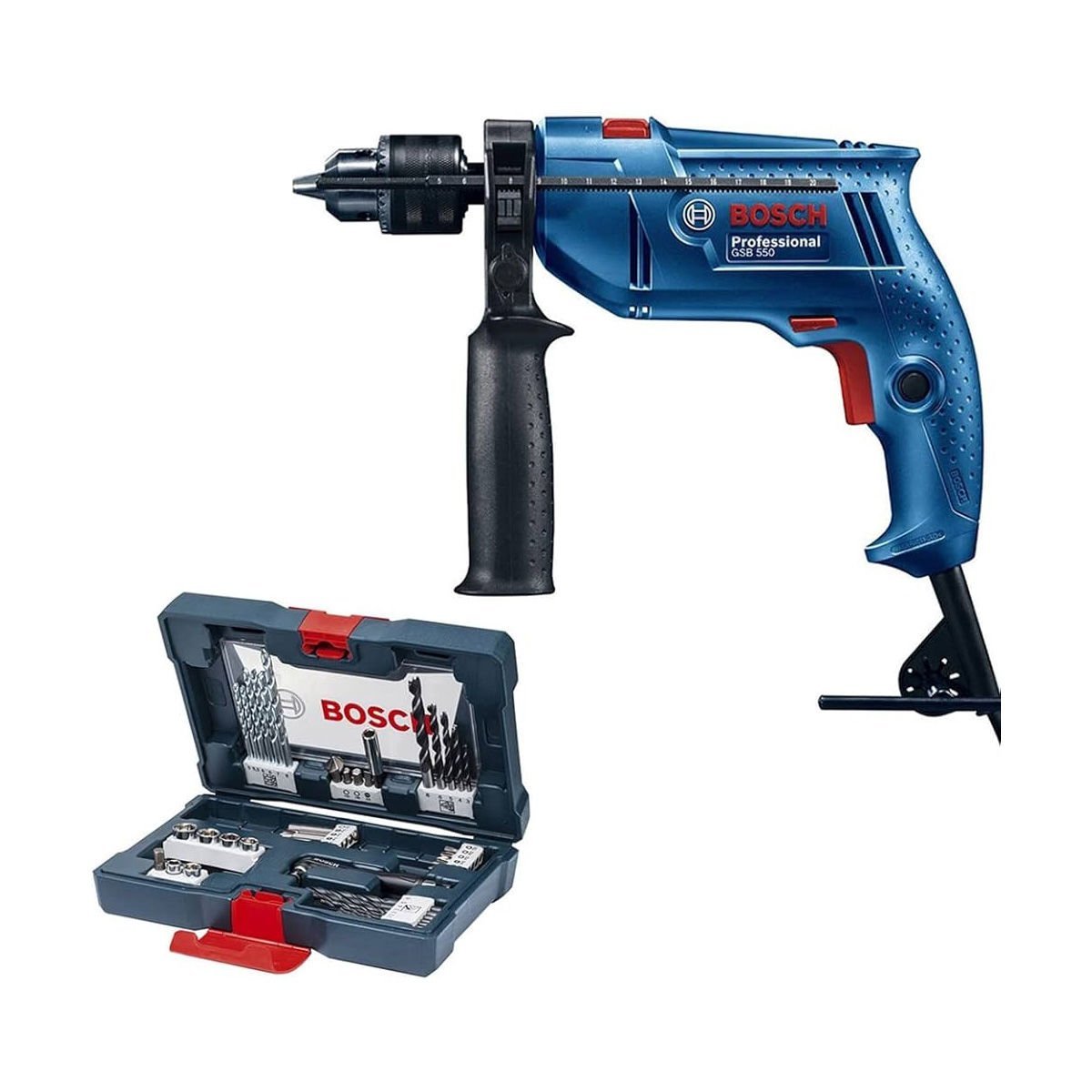 Bosch GSB 550 Darbeli Matkap + X-Line 41 Parça Delme & Vidalama Seti 06011A1003