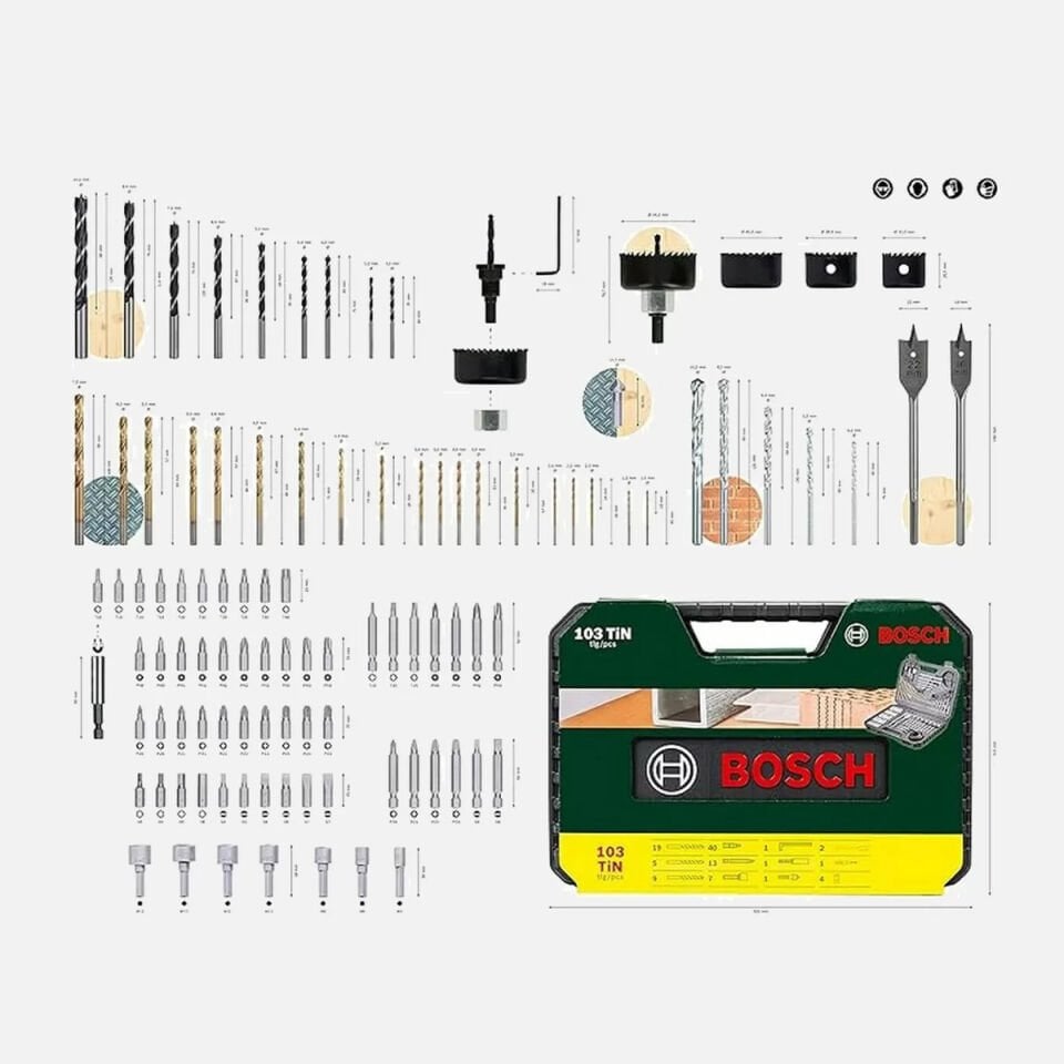 Bosch V-Line 103 Parça Vidalama & Matkap Ucu Seti