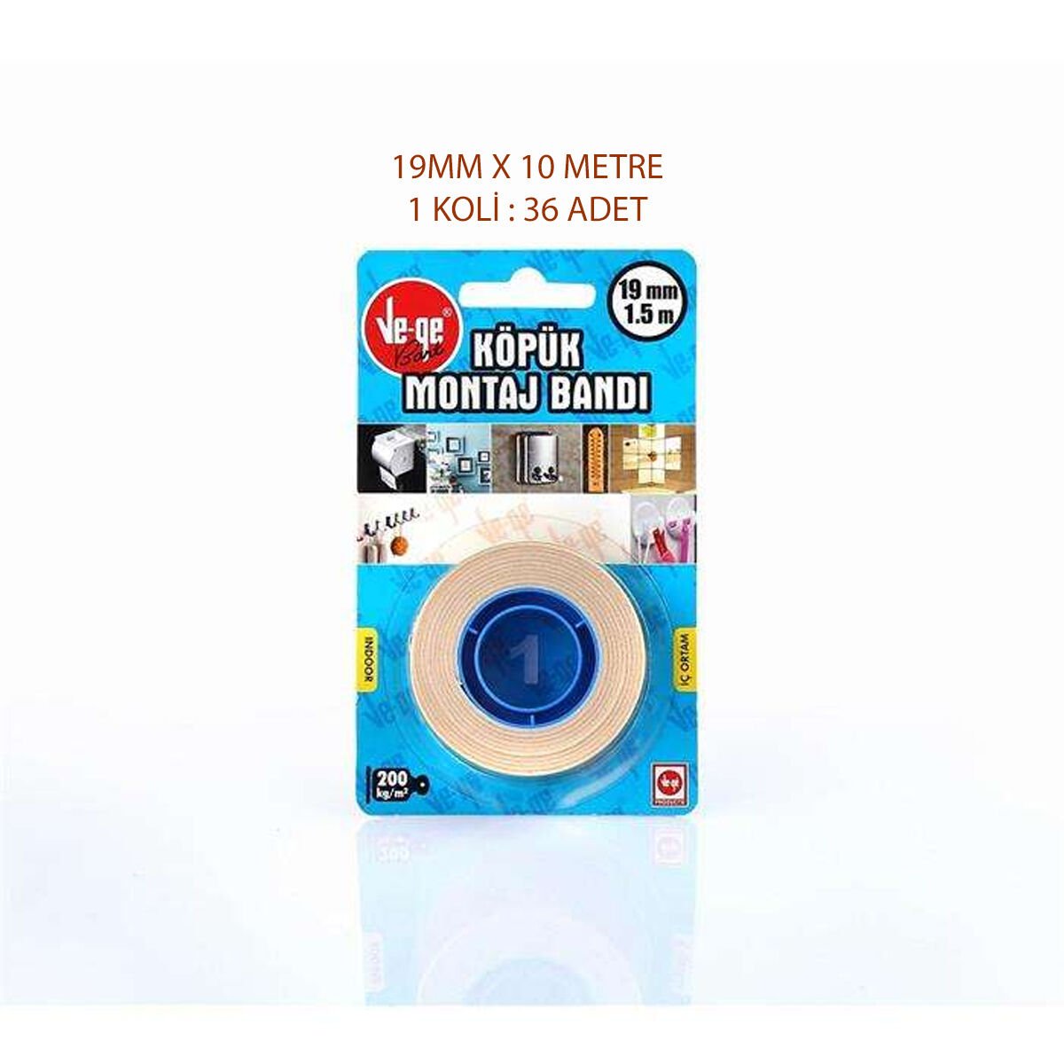 Ve-ge Köpük Montaj Bandı İç 1 19mmx10Mt